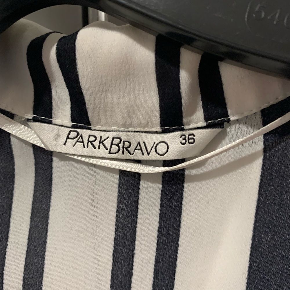 park bravo Stripes Deep V Long Sleeve Casual Blouse EU size 36 - Picture 3 of 3